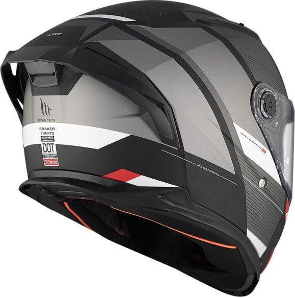 Casca Moto Full-Face/Interala Braker SV Chento B0 Black/White/Matt Grey