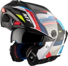 Casca Moto Flip-Up Atom 2 SV Bast A0 White/Red/Glossy Blue