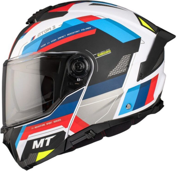 Casca Moto Flip-Up Atom 2 SV Bast A0 White/Red/Glossy Blue