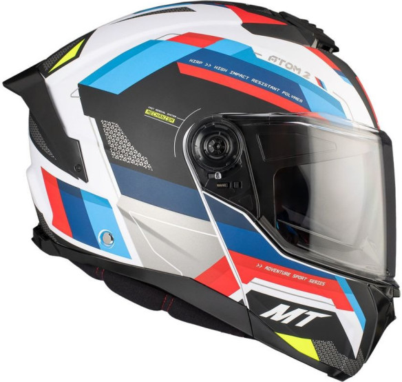 Casca Moto Flip-Up Atom 2 SV Bast A0 White/Red/Glossy Blue