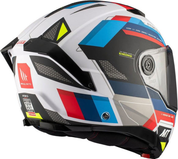 Casca Moto Flip-Up Atom 2 SV Bast A0 White/Red/Glossy Blue