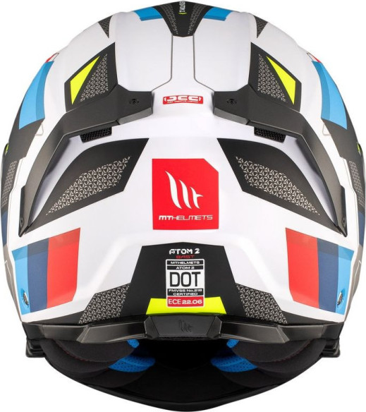 Casca Moto Flip-Up Atom 2 SV Bast A0 White/Red/Glossy Blue