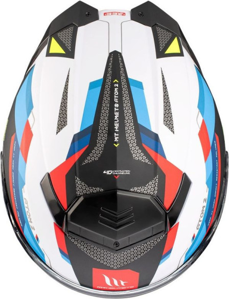 Casca Moto Flip-Up Atom 2 SV Bast A0 White/Red/Glossy Blue