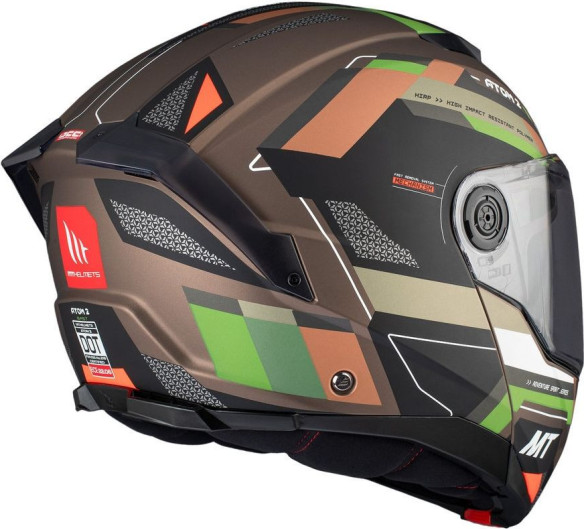 Casca Moto Flip-Up Atom 2 SV Bast A6 Military Brown/Black/Orange/Matt Green