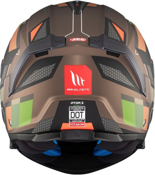 Casca Moto Flip-Up Atom 2 SV Bast A6 Military Brown/Black/Orange/Matt Green