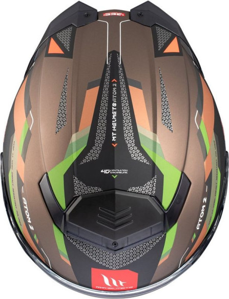 Casca Moto Flip-Up Atom 2 SV Bast A6 Military Brown/Black/Orange/Matt Green