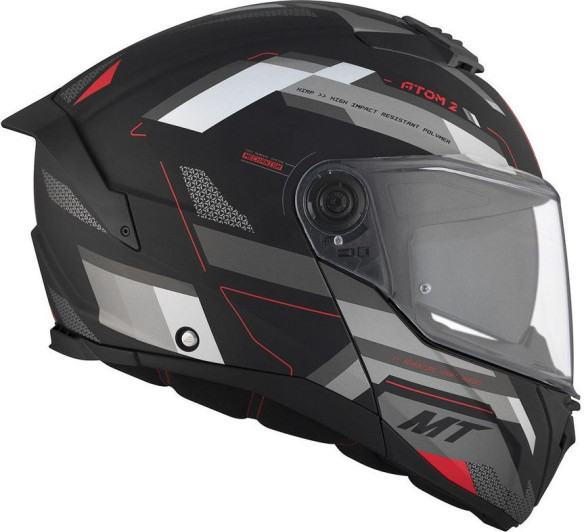 Casca Moto Flip-Up Atom 2 SV Bast D5 Black/Matt Grey