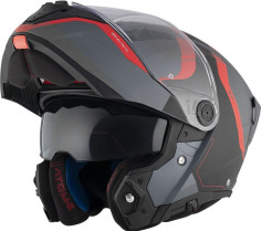 Casca Moto Flip-Up Atom 2 SV Emalla B15 Black/Grey/Matt Red