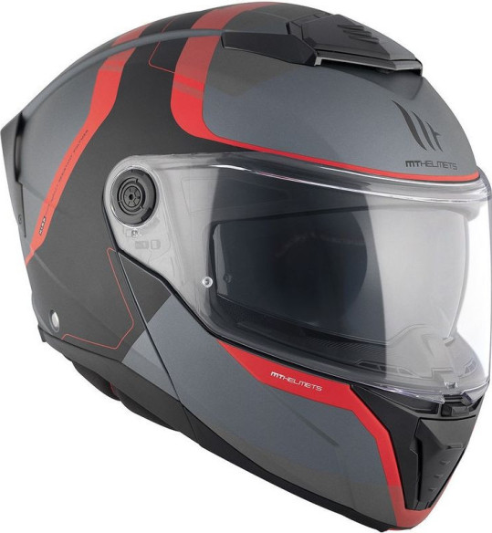 Casca Moto Flip-Up Atom 2 SV Emalla B15 Black/Grey/Matt Red