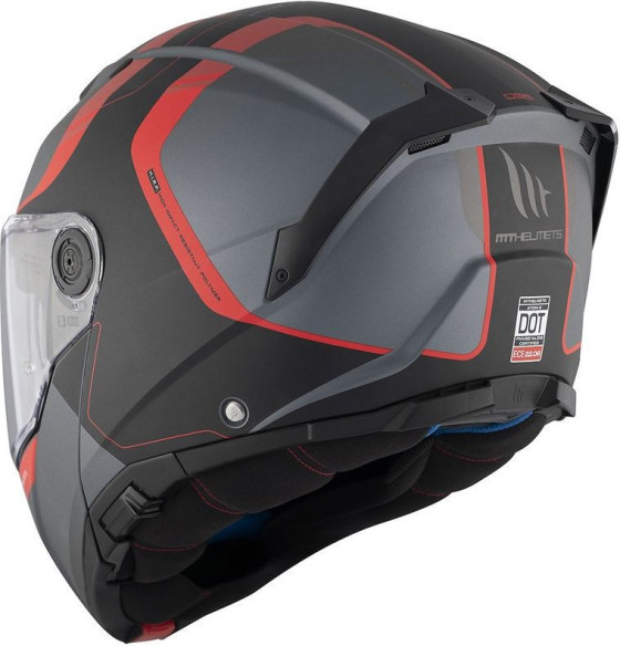 Casca Moto Flip-Up Atom 2 SV Emalla B15 Black/Grey/Matt Red
