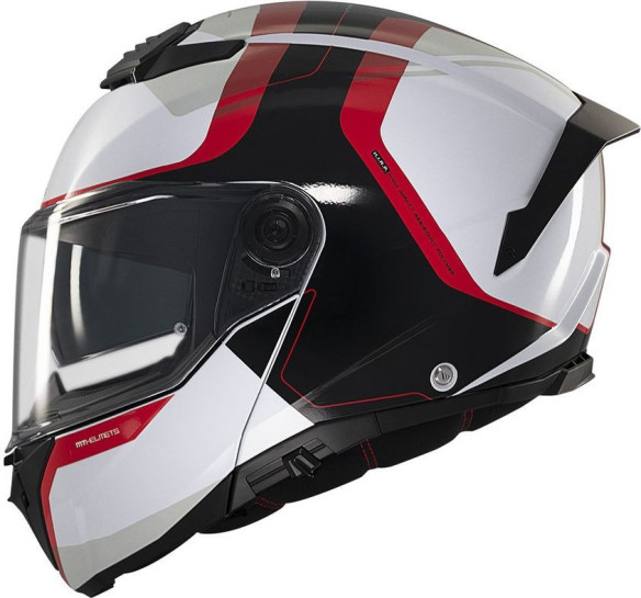 Casca Moto Flip-Up Atom 2 SV Emalla B0 Black/White/Glossy Red