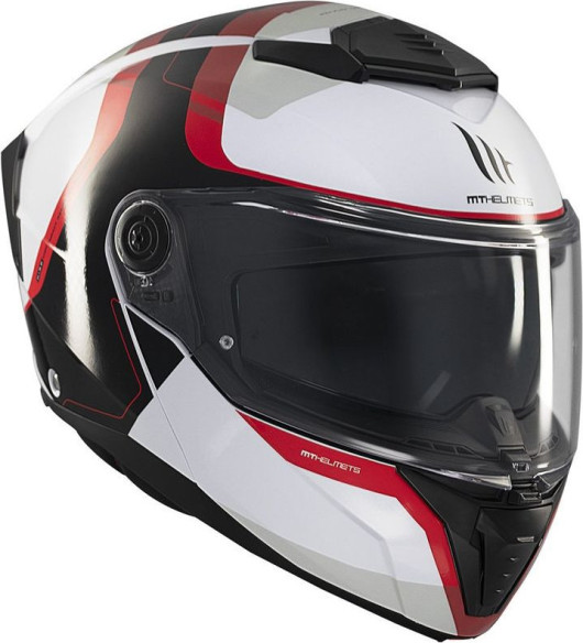 Casca Moto Flip-Up Atom 2 SV Emalla B0 Black/White/Glossy Red