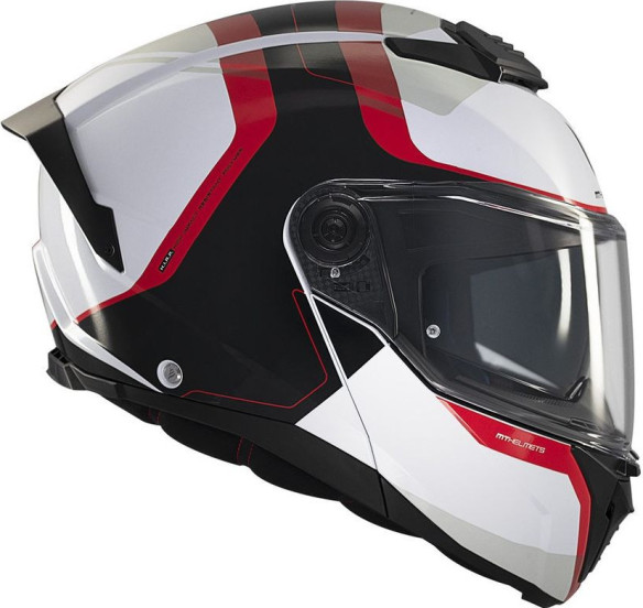 Casca Moto Flip-Up Atom 2 SV Emalla B0 Black/White/Glossy Red
