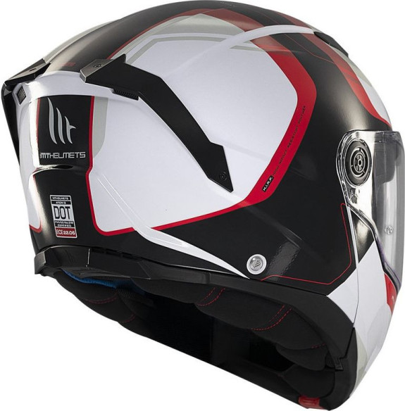 Casca Moto Flip-Up Atom 2 SV Emalla B0 Black/White/Glossy Red