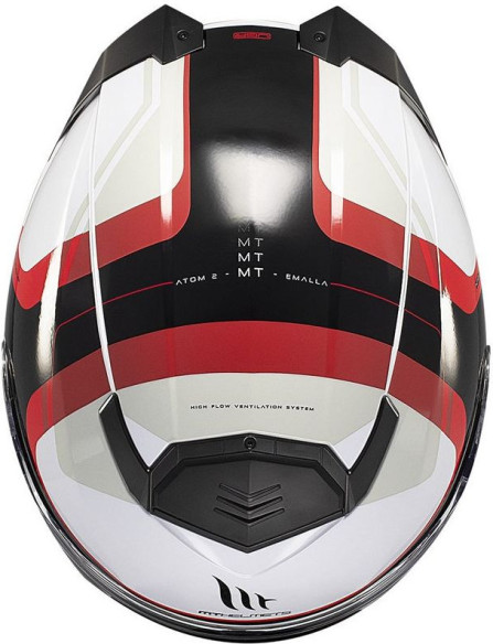 Casca Moto Flip-Up Atom 2 SV Emalla B0 Black/White/Glossy Red