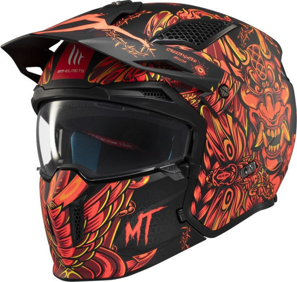 Casca Moto Open Face/Jet Streetfighter SV S B5 Hellish Black/Matt Red