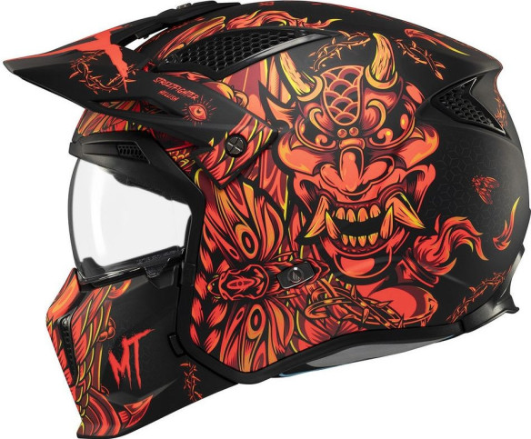 Casca Moto Open Face/Jet Streetfighter SV S B5 Hellish Black/Matt Red