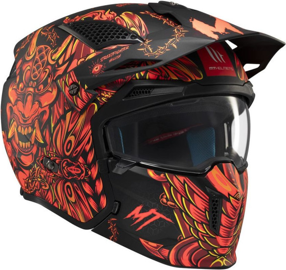 Casca Moto Open Face/Jet Streetfighter SV S B5 Hellish Black/Matt Red