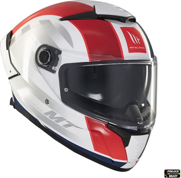 Casca Moto Full-Face/Interala Thunder 4 SV Treads C7 White/Red/Glossy Blue