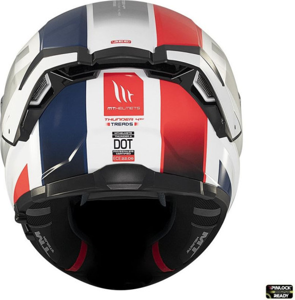 Casca Moto Full-Face/Interala Thunder 4 SV Treads C7 White/Red/Glossy Blue