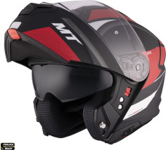 Casca Moto Flip-Up Genesis SV Cave A5 Black/White/Matt Red