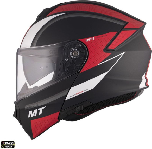 Casca Moto Flip-Up Genesis SV Cave A5 Black/White/Matt Red
