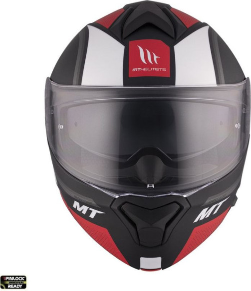 Casca Moto Flip-Up Genesis SV Cave A5 Black/White/Matt Red