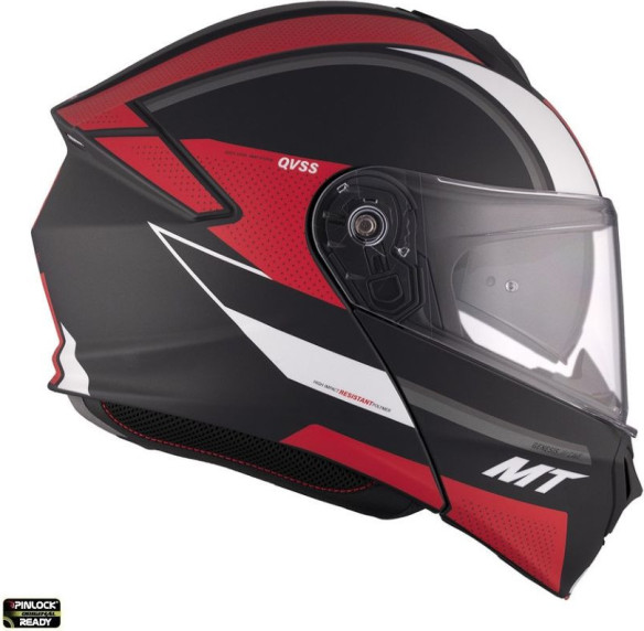 Casca Moto Flip-Up Genesis SV Cave A5 Black/White/Matt Red