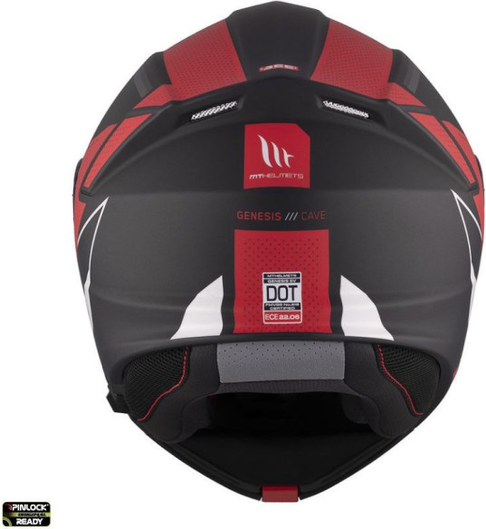 Casca Moto Flip-Up Genesis SV Cave A5 Black/White/Matt Red