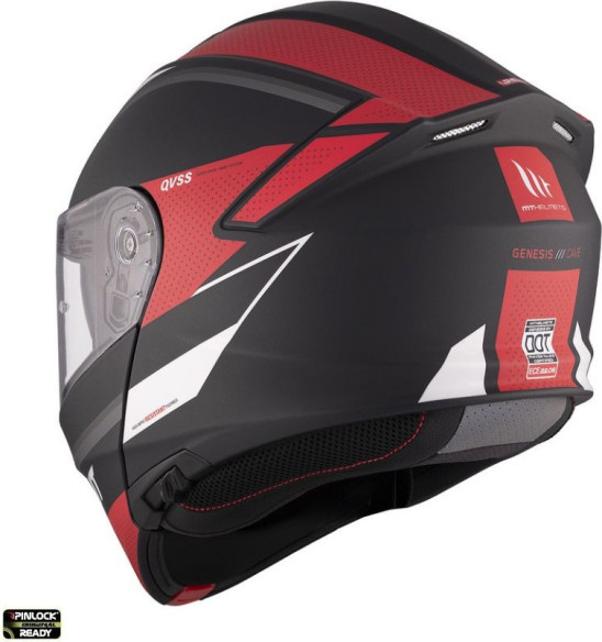 Casca Moto Flip-Up Genesis SV Cave A5 Black/White/Matt Red