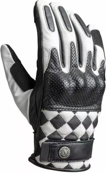Manusi Moto Piele Tracker White/Black