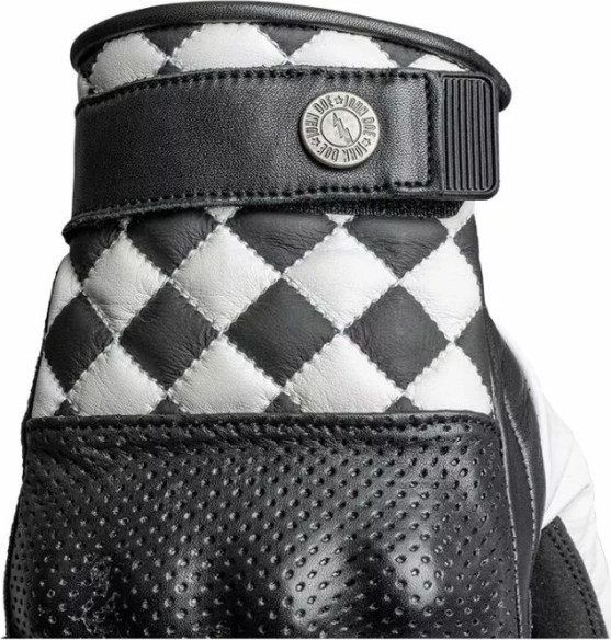 Manusi Moto Piele Tracker White/Black