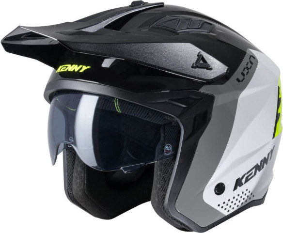 Casca Moto Open Face/Jet Miles Black/White/Grey/Yellow Fluo