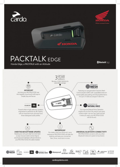 Intercom Moto Packtalk Edge Honda PT200030