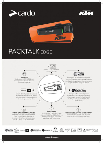 Intercom Moto Packtalk Edge KTM PT200020