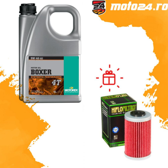 Oferta Boxer 5W40 4L Bonus: Filtru Ulei Hiflofiltro la alegere (Max.35 Ron)