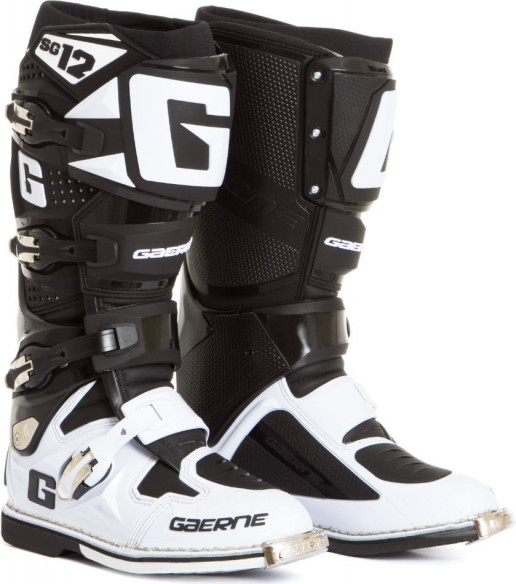 Cizme Moto MX SG12 White/Black
