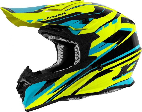 Casca Moto Enduro Hunter Revolt Fluo Yellow/Blue