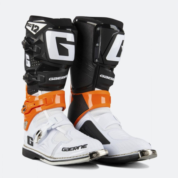Cizme Moto MX SG12 Orange/Black/White