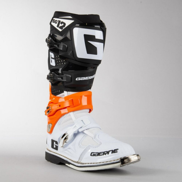 Cizme Moto MX SG12 Orange/Black/White
