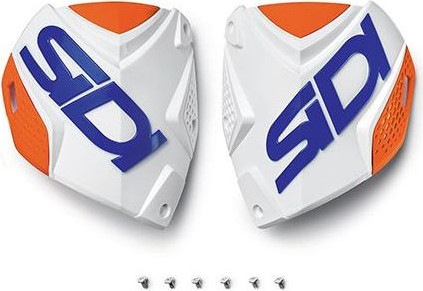 Crossfire2 shin plate alb-portocaliu Fluo-albastru (132)