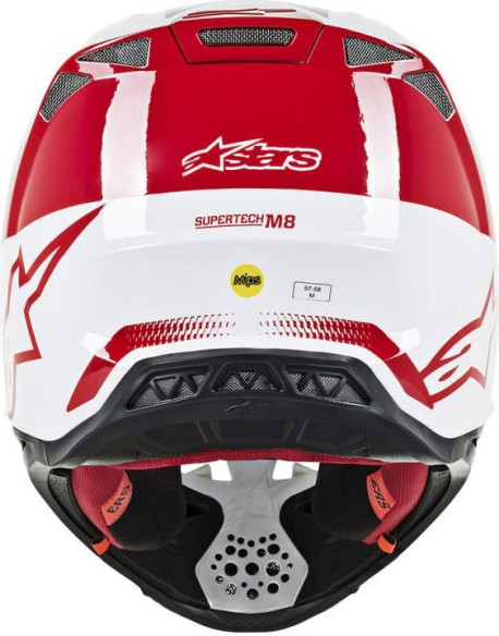 Casca Moto Enduro Supertech M8 Triple Black/White/Red Glossy S9