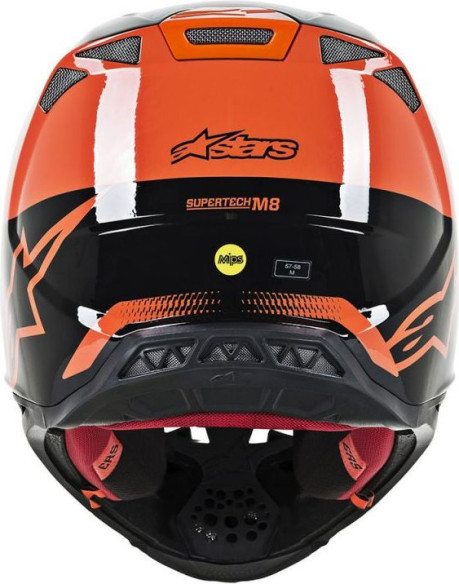 Casca Moto Enduro Supertech M8 Triple Black/Orange Glossy S9