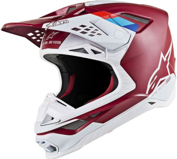 Casca Moto Enduro Supertech M8 Contact Dark Red/White S9