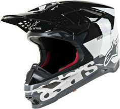 Casca Moto Enduro Supertech M8 Radium Black/White Glossy S9
