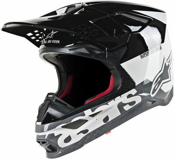 Casca Moto Enduro Supertech M8 Radium Black/White Glossy S9