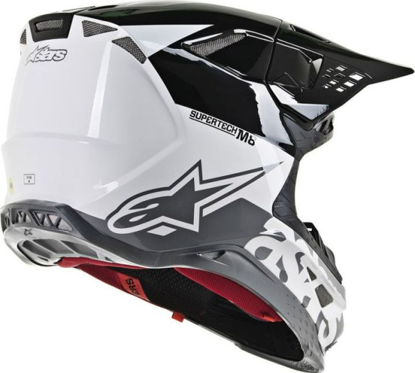 Casca Moto Enduro Supertech M8 Radium Black/White Glossy S9