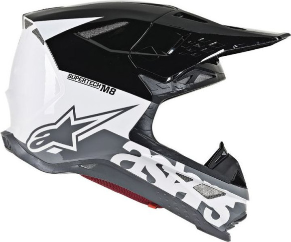 Casca Moto Enduro Supertech M8 Radium Black/White Glossy S9