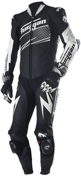 Combinezon Piele Full Ride Black/White/Silver