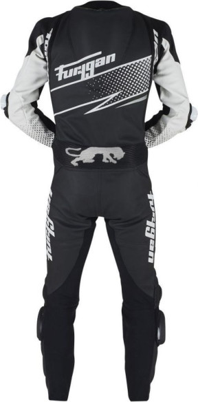 Combinezon Piele Full Ride Black/White/Silver